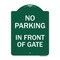 Signmission Designer Series No Parking in Front of Gate, Green & White Aluminum Sign, 18" x 24", GW-1824-23719 A-DES-GW-1824-23719 - alternate 1